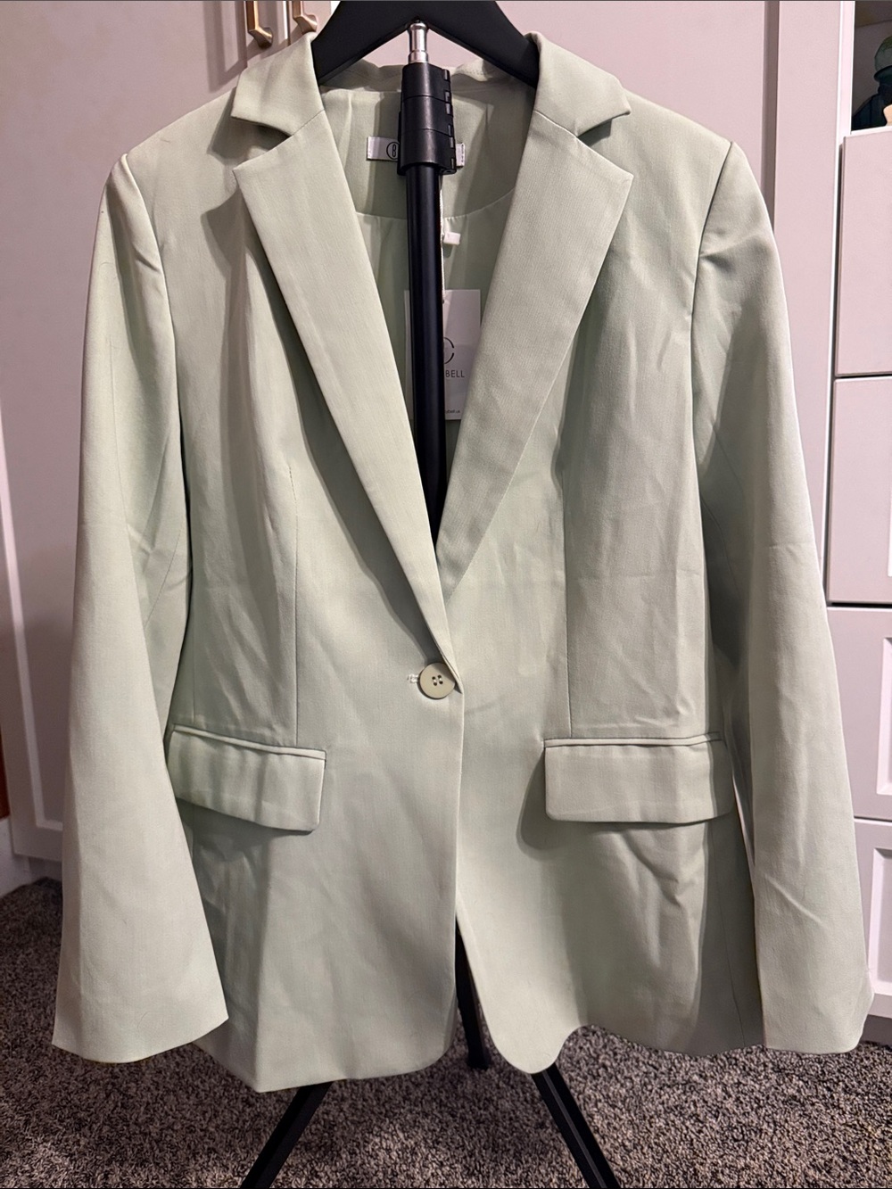 Cicy Bell Women’s Blazer Medium Light Green One Button Workwear NWT